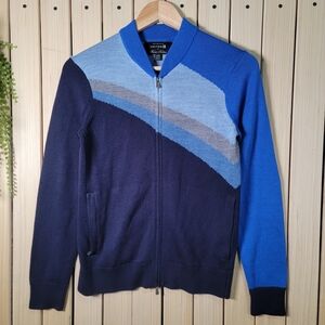 Brooks Brothers Sweater Zip-Up. BlueColorblock Sweater. United by Brooks Brother